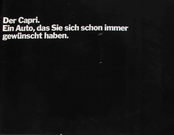 Ford Capri Modelprogram 1970 Carbrochure (9286)